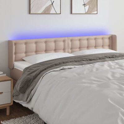 vidaXL Cabecero con LED - Ajustable, Cuero Sintético, 163x16x78/88 cm vidaXL Cabecero con LED - Ajustable, Cuero Sintético, 163x16x78/88 cm
