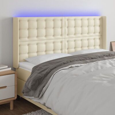 Cabecero con LED Vidaxl, Crema, Altura ajustable, 203x16x118/128 cm - Cabecero con LED Cabecero con LED Vidaxl, Crema, Altura ajustable, 203x16x118/128 cm - Cabecero con LED
