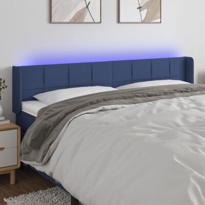 vidaXL Cabecero de Tela Azul con LED - Moderno con Altura Ajustable y Luces de Colores vidaXL Cabecero de Tela Azul con LED - Moderno con Altura Ajustable y Luces de Colores