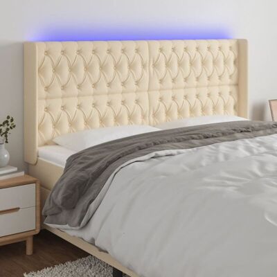 Cabecero con LED color crema vidaXL - Ajustable y Moderno Cabecero con LED color crema vidaXL - Ajustable y Moderno