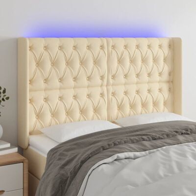 Cabecero con LED Crema de vidaXL - Ajustable, Luces de Colores - Diseño Moderno Cabecero con LED Crema de vidaXL - Ajustable, Luces de Colores - Diseño Moderno