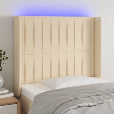 Cabecero con LED de vidaxl - Crema, Ajustable, Moderno Cabecero con LED de vidaxl - Crema, Ajustable, Moderno