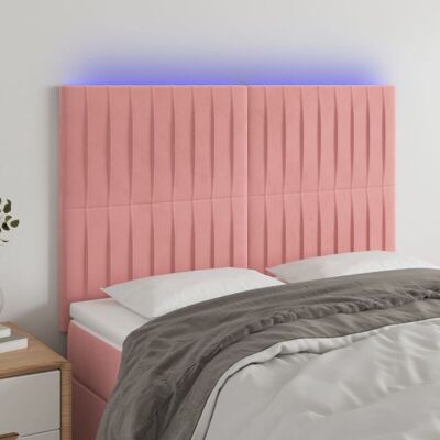 Cabecero de terciopelo rosa con luces LED de Vidaxl - Cabecero con luces LED Cabecero de terciopelo rosa con luces LED de Vidaxl - Cabecero con luces LED