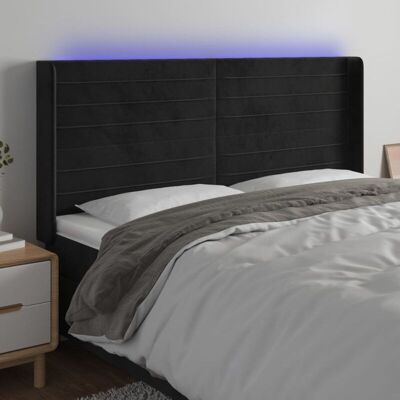 MAISONCHIC Cabecero de Terciopelo Negro con LED - Cabecero MAISONCHIC Cabecero de Terciopelo Negro con LED - Cabecero