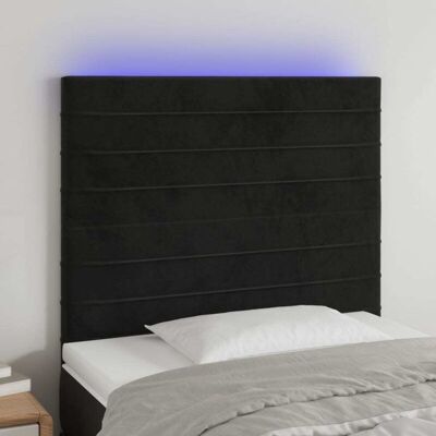 Cabecero con LED, terciopelo negro - MAISONCHIC Cabecero con LED, terciopelo negro - MAISONCHIC