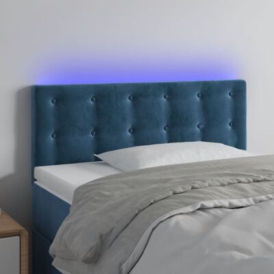 Cabecero LED azul oscuro 80x5x78/88 cm terciopelo - Cabecero LED Cabecero LED azul oscuro 80x5x78/88 cm terciopelo - Cabecero LED