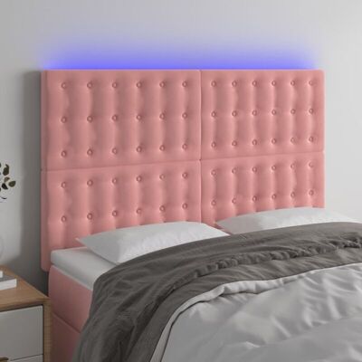 Cabecero de Terciopelo Rosa con Luces LED - Con Luz LED y Estilo Moderno Cabecero de Terciopelo Rosa con Luces LED - Con Luz LED y Estilo Moderno