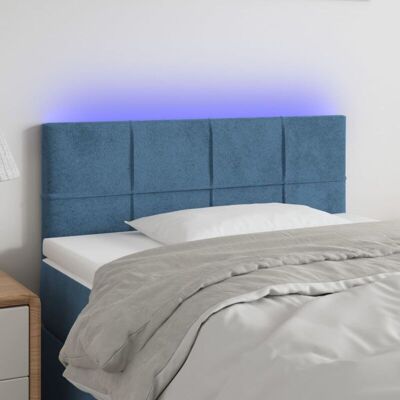 Cabecero con LED MAISONCHIC - Terciopelo Azul Oscuro 90x5x78/88 cm Cabecero con LED MAISONCHIC - Terciopelo Azul Oscuro 90x5x78/88 cm