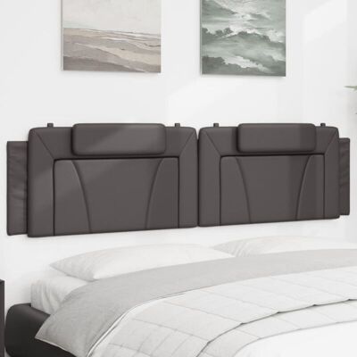 Cabecero De Cama Acolchado Cuero Sintético Gris 200 Cm Vidaxl Cabecero De Cama Acolchado Cuero Sintético Gris 200 Cm Vidaxl