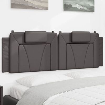 Cabecero De Cama Acolchado Cuero Sintético Gris 160 Cm Vidaxl Cabecero De Cama Acolchado Cuero Sintético Gris 160 Cm Vidaxl