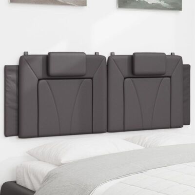 Cabecero De Cama Acolchado Cuero Sintético Gris 140 Cm Vidaxl Cabecero De Cama Acolchado Cuero Sintético Gris 140 Cm Vidaxl