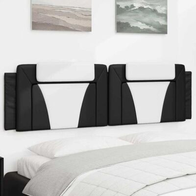 Cabecero De Cama Acolchado Cuero Sintético Negro Blanco 180 Cm Vidaxl Cabecero De Cama Acolchado Cuero Sintético Negro Blanco 180 Cm Vidaxl