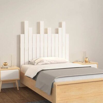 Cabecero de cama pared madera maciza pino blanco 82,5x3x80 cm Blanco Cabecero de cama pared madera maciza pino blanco 82,5x3x80 cm Blanco
