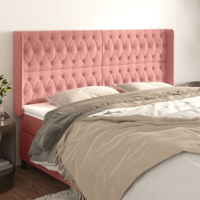 vidaxl Cabecero Rosa de Terciopelo con Alas - Cabecero vidaxl Cabecero Rosa de Terciopelo con Alas - Cabecero