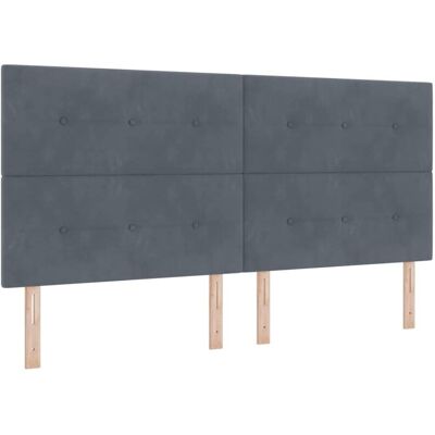 Vidaxl Cabecero de terciopelo gris oscuro ajustable - Cabecero Vidaxl Cabecero de terciopelo gris oscuro ajustable - Cabecero