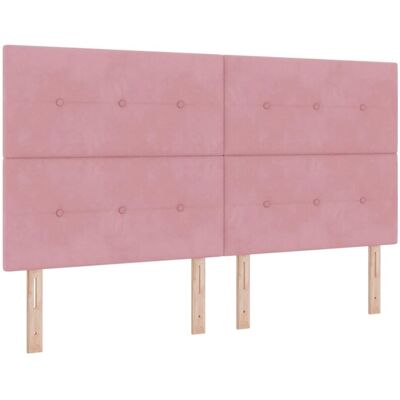 Vidaxl Cabecero de terciopelo rosa con botones - Cabezal Vidaxl Cabecero de terciopelo rosa con botones - Cabezal