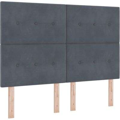 Vidaxl - Cabecero de cama botones capitoné terciopelo gris oscuro 140 cm Vidaxl - Cabecero de cama botones capitoné terciopelo gris oscuro 140 cm