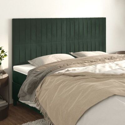 Cabeceros 4 Unidades De Terciopelo Verde Oscuro 80x5x78/88 Cm Vidaxl Cabeceros 4 Unidades De Terciopelo Verde Oscuro 80x5x78/88 Cm Vidaxl