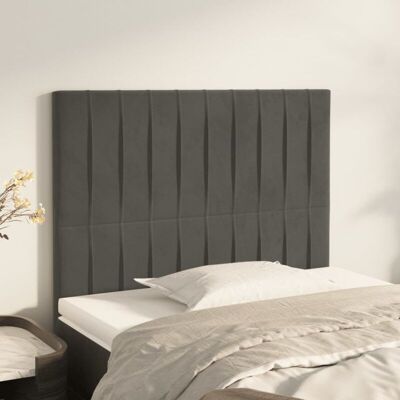 Cabeceros 2 Unidades De Terciopelo Gris Oscuro 90x5x78/88 Cm Vidaxl Cabeceros 2 Unidades De Terciopelo Gris Oscuro 90x5x78/88 Cm Vidaxl