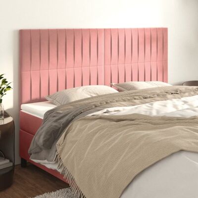 Cabeceros 4 Unidades De Terciopelo Rosa 90x5x78/88 Cm Vidaxl Cabeceros 4 Unidades De Terciopelo Rosa 90x5x78/88 Cm Vidaxl