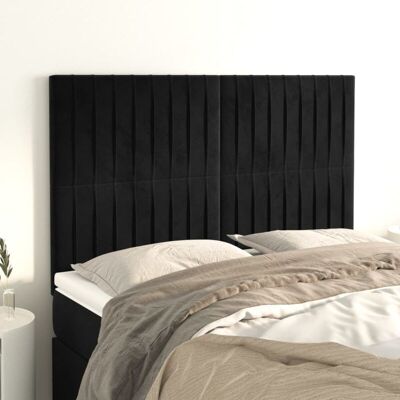Cabeceros 4 Unidades Terciopelo Negro 72x5x78/88 Cm Vidaxl Cabeceros 4 Unidades Terciopelo Negro 72x5x78/88 Cm Vidaxl