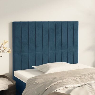 Cabeceros 2 Unidades De Terciopelo Azul Oscuro 100x5x78/88 Cm Vidaxl Cabeceros 2 Unidades De Terciopelo Azul Oscuro 100x5x78/88 Cm Vidaxl