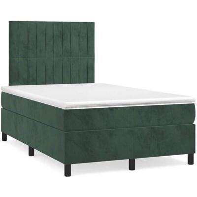 Cama Boxspring Verde Oscuro 120x190cm - Colchón & LED Cama Boxspring Verde Oscuro 120x190cm - Colchón & LED