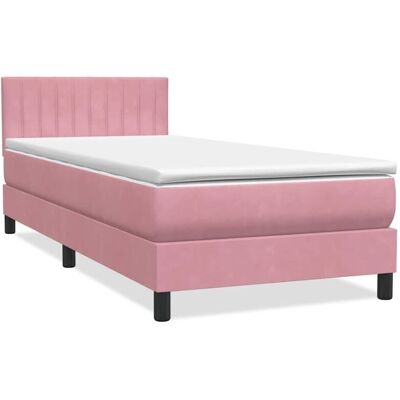 Cama box spring rosa terciopelo 90x220 cm VidaXL Cama box spring rosa terciopelo 90x220 cm VidaXL