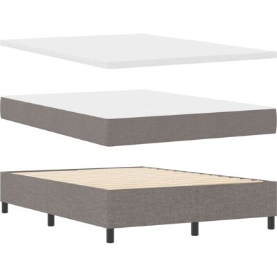 Cama boxspring con colchón - Taupe - 140x190cm - Linien De Cama boxspring con colchón - Taupe - 140x190cm - Linien De