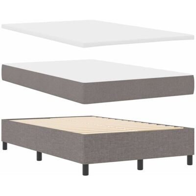 vidaXL Cama Boxspring - Knopfgepo - Taupe - 120x200cm vidaXL Cama Boxspring - Knopfgepo - Taupe - 120x200cm