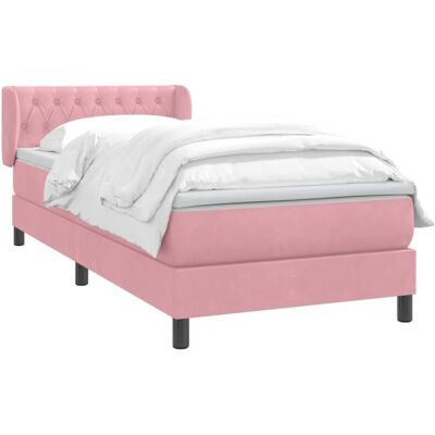 Cama box spring rosa terciopelo 80x220 cm VidaXL - Colchón cómodo y cabecero ajustable Cama box spring rosa terciopelo 80x220 cm VidaXL - Colchón cómodo y cabecero ajustable