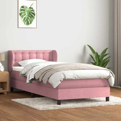 vidaXL Cama box rosa terciopelo 90x210cm - Cama vidaXL Cama box rosa terciopelo 90x210cm - Cama