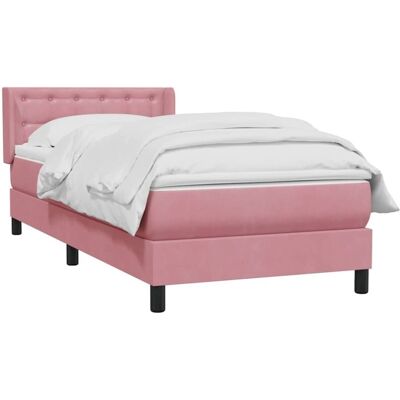 Cama de Terciopelo Rosa 90x220 cm con Colchón vidaXL Cama de Terciopelo Rosa 90x220 cm con Colchón vidaXL