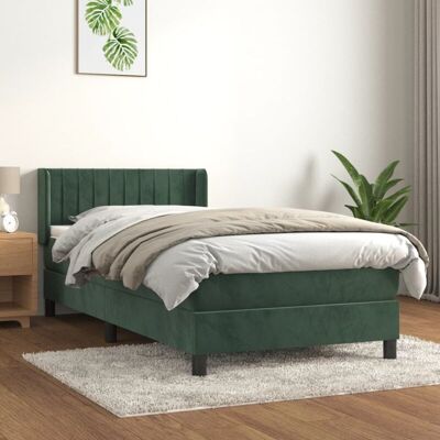 Cama de Terciopelo Verde Oscuro Vidaxl con Colchón - Cama con Colchón Cama de Terciopelo Verde Oscuro Vidaxl con Colchón - Cama con Colchón