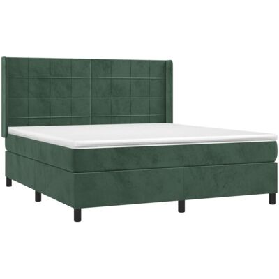 Cama de Terciopelo Verde Oscuro Vidaxl con Colchón 180x200cm - Cama Cama de Terciopelo Verde Oscuro Vidaxl con Colchón 180x200cm - Cama