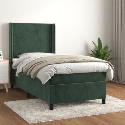 Cama de Terciopelo Verde Oscuro con Cabecera - Cama Cama de Terciopelo Verde Oscuro con Cabecera - Cama