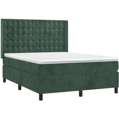Cama de Terciopelo Verde con Colchón de Muelles - Cama Cama de Terciopelo Verde con Colchón de Muelles - Cama