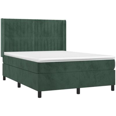Cama con colchón y terciopelo verde oscuro VidaXL Cama con colchón y terciopelo verde oscuro VidaXL