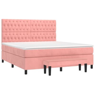 Cama VIDAXL con Colchón - Terciopelo Rosa 180x200cm Cama VIDAXL con Colchón - Terciopelo Rosa 180x200cm