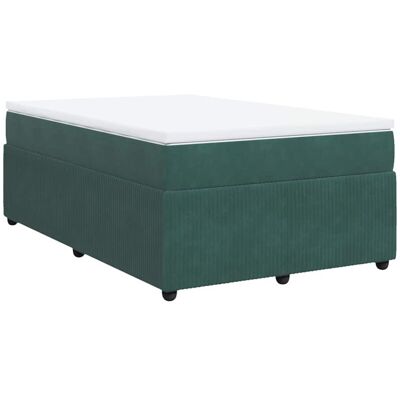 Cama Box Spring Con Colchón Terciopelo Verde Oscuro 120x200 Cm Vidaxl Cama Box Spring Con Colchón Terciopelo Verde Oscuro 120x200 Cm Vidaxl
