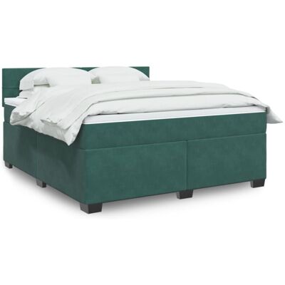 vidaXL Cama box spring - Apoyo, Terciopelo, Verde oscuro vidaXL Cama box spring - Apoyo, Terciopelo, Verde oscuro