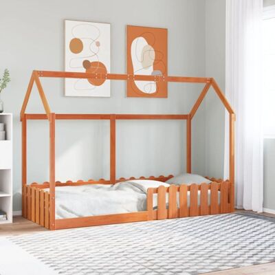 Vidaxl - Cama Con Forma De Casa De Niños Madera Maciza Marrón 80x200 Cm Vidaxl - Cama Con Forma De Casa De Niños Madera Maciza Marrón 80x200 Cm