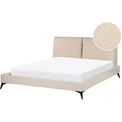 Cama Beliani Malle Beige Claro Rey - Cama Cama Beliani Malle Beige Claro Rey - Cama