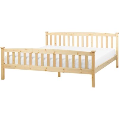 Cama Beliani Giverny Madera Clara 180x200cm Estilo Escandinavo Cama Beliani Giverny Madera Clara 180x200cm Estilo Escandinavo