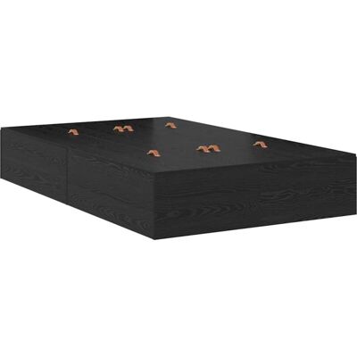 Cama de almacenamiento de roble negro Vidaxl - 120x200 cm Diseño moderno Cama de almacenamiento de roble negro Vidaxl - 120x200 cm Diseño moderno