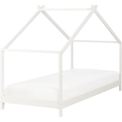Beliani Cama Casa Infantil Madera de Pino Blanco EU Tamaño Individual 3ft - Cama para Niños Beliani Cama Casa Infantil Madera de Pino Blanco EU Tamaño Individual 3ft - Cama para Niños
