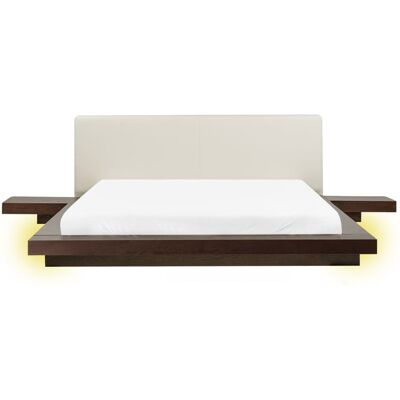 Beliani - Cama LED moderna con mesitas Beliani - Cama LED moderna con mesitas