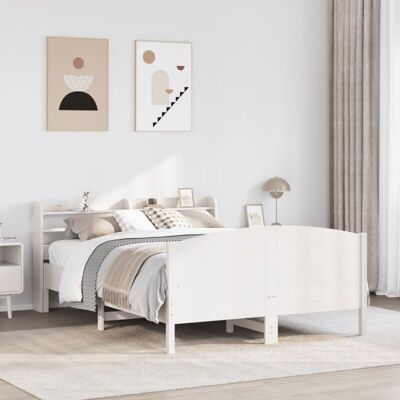 Estructura de cama vidaXL 120x200 cm Madera de pino blanca Estructura de cama vidaXL 120x200 cm Madera de pino blanca