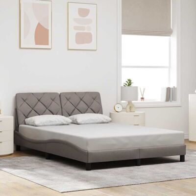 Cama Sin Colchón Tela Gris Taupe 140x190 Cm Vidaxl Cama Sin Colchón Tela Gris Taupe 140x190 Cm Vidaxl