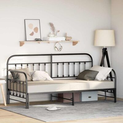 Cama de día negra con cama nido Vidaxl - Estructura de cama Cama de día negra con cama nido Vidaxl - Estructura de cama
